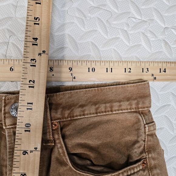 Re/Done Jeans Womens 26 70's Ultra High Rise Stovepipe Washed Terracotta Brown - Picture 12 of 13